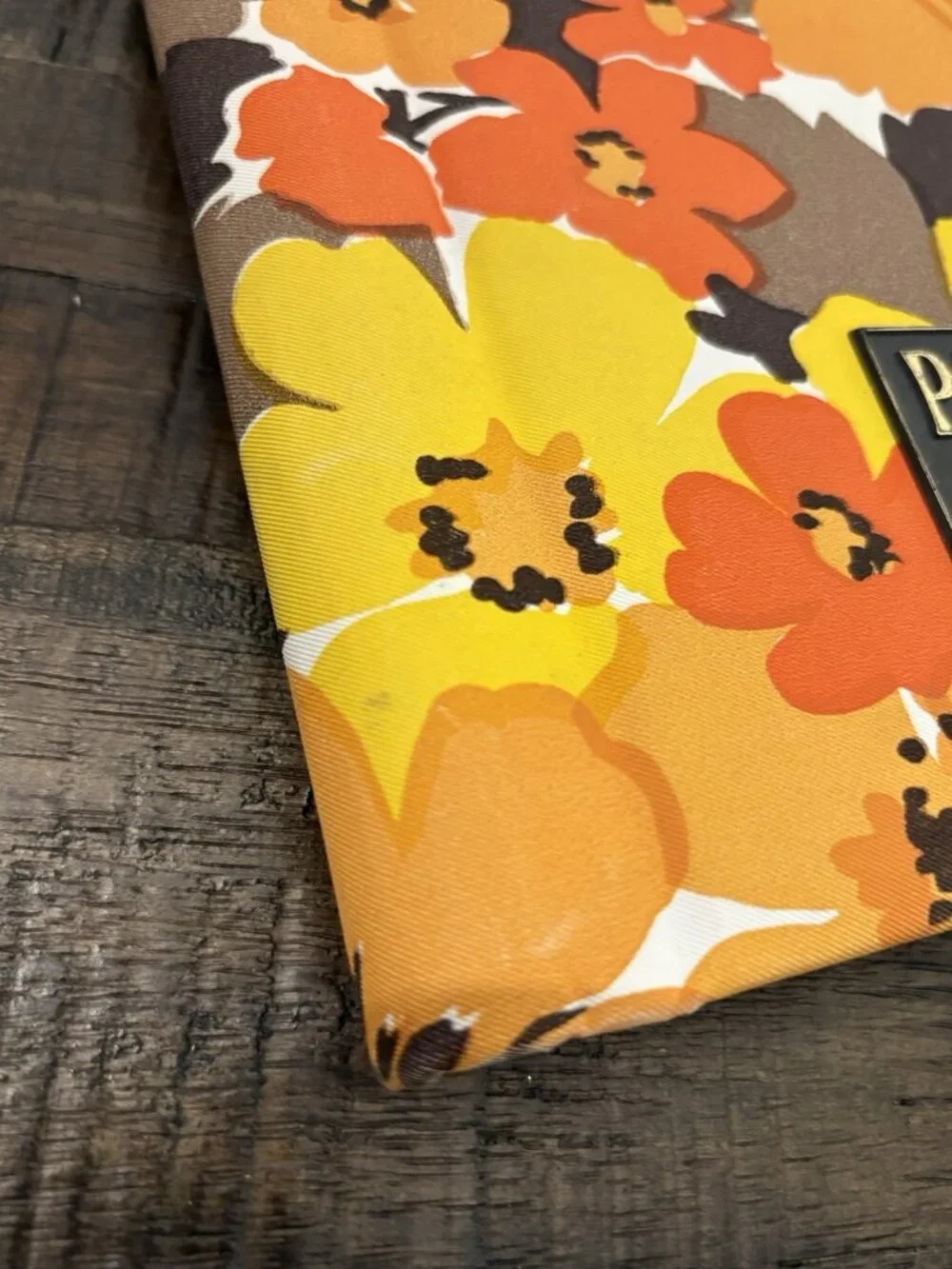 Vintage Photo Album Fabric Floral Orange Yellow